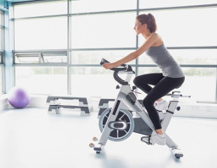 Exercise on a stationary bike