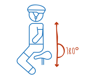 Position of the back on a stationary bike