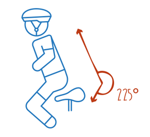 Posición correcta de la espalda en una bicicleta estática